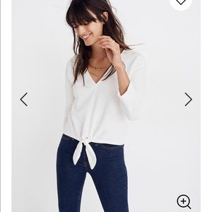 Madewell Textured Tie-Front Top